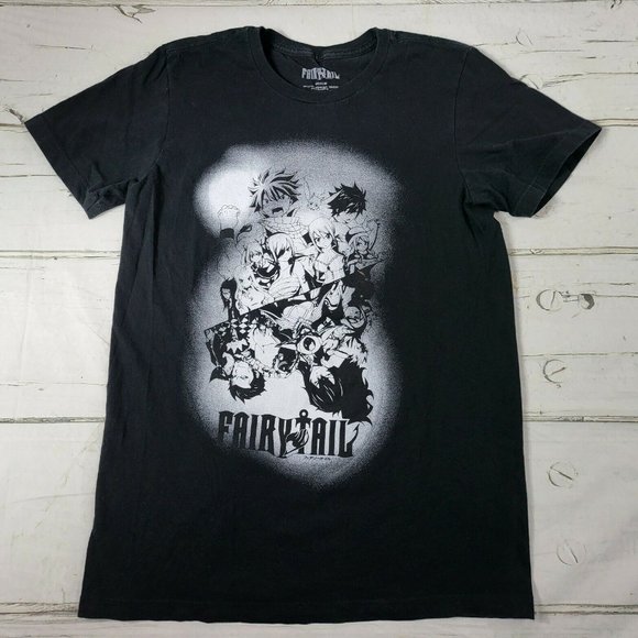 FairyTail Anime Black Short Sleeve Shirt Mens M EUC - Picture 1 of 6